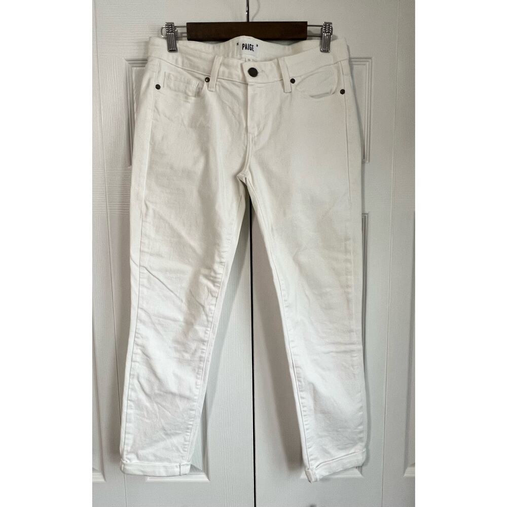 Paige Kylie Crop Jeans Rolled Cuff White Jeans Size 29